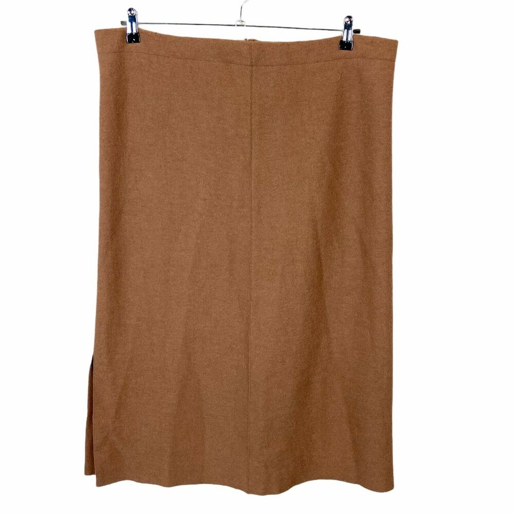 Blanket Skirt Handmade Women's Brown Wool Side Slit Zipper Vintage Size Med to L